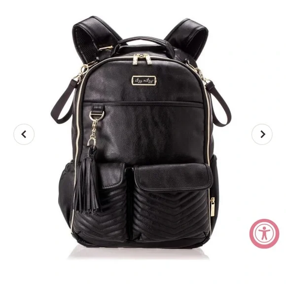 Itzy Ritzy • Diaper Bag Boss Backpack • Rock & Roll • Black - Picture 1 of 10